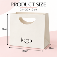 Sacs shopping en papier à poignée découpée avec logo personnalisé pour kits de nail art, ensembles de manucure, magasins de beauté et vente au détail pour salons de manucure