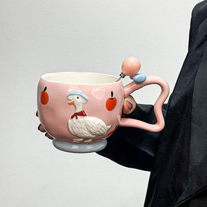 Taza de Cerámica con Diseño de Pato, Linda y Creativa, Estilo Moderno, Taza de Café con Dibujos Animados, Taza de Agua <span class=keywords><strong>para</strong></span> el Hogar, <span class=keywords><strong>para</strong></span> <span class=keywords><strong>Hombres</strong></span> y Mujeres - Product Image 3