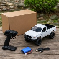 Voiture RC RWD Mini Pick-up 2.4GHz Télécommandée Blanche Kei Truck ABS+Métal LED 1:10 Véhicule de Loisir Haut de Gamme