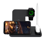 Desain Baru 4 in 1 10W 7W Pengisi Daya Nirkabel Cepat PD untuk Earphone, Smart Watch, Ponsel, Port AC & Type C, Proteksi OTP