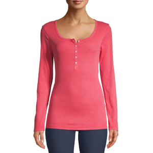 Nouveau design GSM personnalisé et logo fabriqué en usine T-shirt à manches longues et col en V pour femmes fournisseur du Bangladesh - Product Image 2