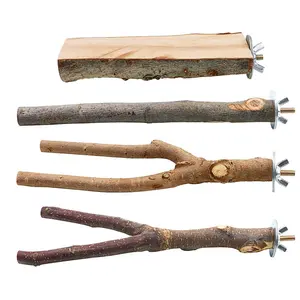 4 packs de fourchettes pour perroquets, jouets pour animaux de compagnie, cage à oiseaux, perchoir suspendu en bois, hamac, perchoir en bois naturel