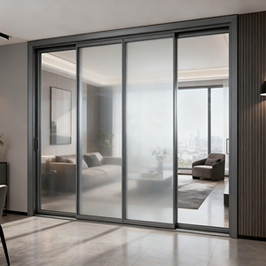 Porta Scorrevole Moderna in Lega di Alluminio e <span class=keywords><strong>Vetro</strong></span> <span class=keywords><strong>con</strong></span> Superficie Rifinita <span class=keywords><strong>per</strong></span> Uso Interno/<span class=keywords><strong>Esterno</strong></span> in Hotel e Appartamenti - Product Image 4