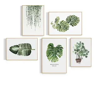 Оптовая продажа, Лидер продаж, настенная рамка для фотографий в скандинавском стиле с зеленым растением, 30x40 40x60 50x70 60x90