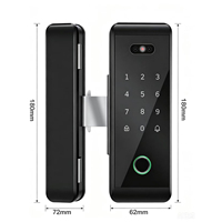 Serrure de porte en verre intelligente TTLock, mot de passe, sans clé, sans perçage, déverrouillage par application Bluetooth pour bureau, hôtel
