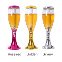 Tour à bière portable finition champagne électroplaquée avec double robinet pour les matchs de football mondial et les événements en plein air