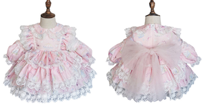<span class=keywords><strong>Abiti</strong></span> Lolita per Bambine, Vestiti Floreali Rosa per Matrimoni, Feste di Compleanno, Abito Spagnolo, Costume da Ballo per Palcoscenico - Product Image 6