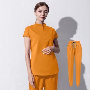 Uniforme Quirúrgico Premium para <span class=keywords><strong>Mujer</strong></span>, Bata Elástica y Parte Superior de <span class=keywords><strong>Jersey</strong></span>, Conjunto de Uniformes Médicos para Dentistas y Enfermeras en Clínica - Product Image 6