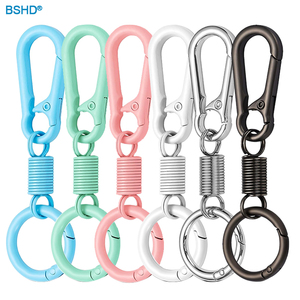 <span class=keywords><strong>En</strong></span> stock, Porte-clés mousqueton <span class=keywords><strong>en</strong></span> métal coloré, finition peinture pulvérisée, avec crochet de suspension robuste, élégant pour les amateurs de mousquetons et de la mode - Product Image 1