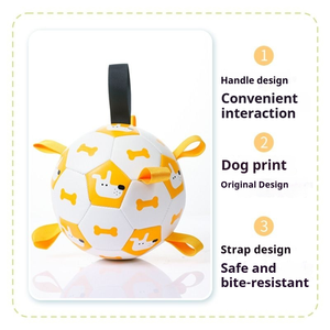 Köpek doğum günü hediyesi köpek futbol topu kapalı açık oyun için sapanlar ile dayanıklı interaktif yeni köpek oyuncak topu - Product Image 6