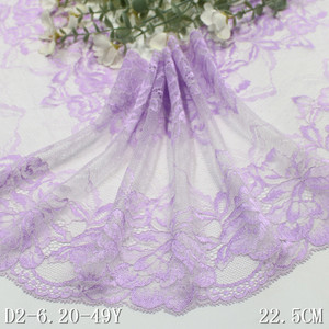Grosir lebar 22cm nilon putih spandeks melar elastis renda elastis spandeks Jacquard renda Trim untuk pakaian dalam wanita - Product Image 5