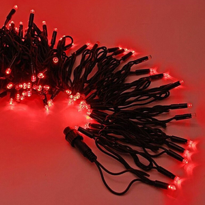 Guirlandes de Noël de qualité supérieure, IP65 H03RN-F, câble noir robuste rempli de colle, 5 mm de large, diffuseur d'angle large, rouge, 220V 110V, longueur personnalisée - Product Image 1