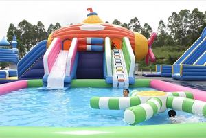 Penjualan terlaris dapat disesuaikan Bear Haunt taman air mengapung tiup untuk rumah hiburan dewasa Mobile Island Resorts - Product Image 5