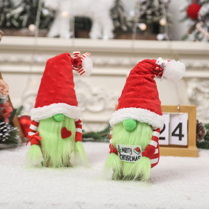 Green Thief Christmas Creature Duo with Red Knit <strong>Hats</strong> Soft Plush Figures for Xmas Tree Decoration and Festive Home Display Decor - Product Image 5