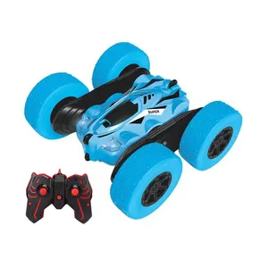 Remote Control Double-sided Rolling Stunt Car Dump Truck Vehicle with Lights RC Stunt Car Toys for Kids 2.4G 4 Channel Electric