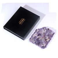 Masque pour les yeux en quartz rose et jade avec logo personnalisé gravé, masseur pour le soin de la peau
