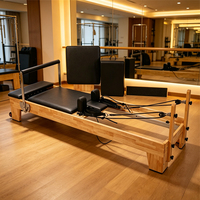 Barre de pieds réglable en bois pour Reformer Pilates professionnel, système de poulies en bois pour studio