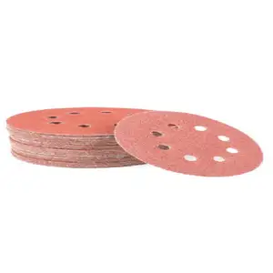Disque de ponçage en fil rouge de qualité C OEM adapté au polissage du papier de verre en fer, acier et bois Tampons de ponçage orbitaux pour sable orbital aléatoire