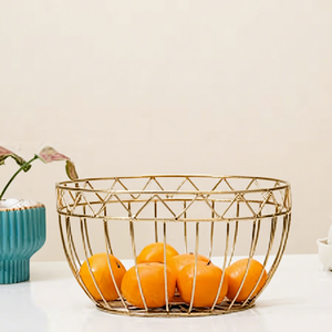 Panier de rangement rond en métal, corbeille à fruits en fil d'acier inoxydable, design minimaliste pour cuisine, conteneur de rangement durable, type sur pied - Product Image 1