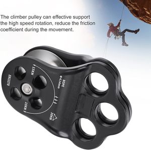 Équipement d'escalade d'arbre, poulie d'escalade à trois trous, poulie simple en aluminium haute résistance, escalade décontractée en plein air - Product Image 3