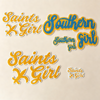Patchs en chenille thermocollants, motif lettres 'Southern Girl Football Team', grands et petits, pour veste, sweat à capuche, sweat-shirt, chapeau, uniforme