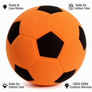 Ballon de football silencieux en mousse souple à surface rainurée, jouet d'apprentissage de football en salle, fourniture en gros, fabricant OEM - Product Image 1