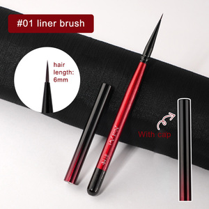 Ensemble de pinceaux à ongles en bois noir et rouge, avec manche en bois, en nylon, pour détails fins, stylos de peinture au gel pour French Manucure - Product Image 6