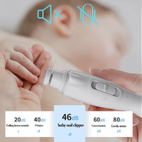 2 en 1 Multifonctionnel 6 Têtes Led Lights Baby Nail File Electric Baby Nail Trimmer Clipper for Newborn, Infant, Toddler, Kids