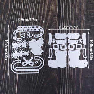Matrices de dé<span class=keywords><strong>coupe</strong></span> en métal de Noël, moules DIY, scrapbooking, fabrication de papier, artisanat, bottes de Noël, décorations de bonbons, découpes - Product Image 4