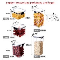 Boîte alimentaire en plastique scellée bocaux séchés de bonbons de céréales avec couvercle conteneurs de réservoir de stockage de réfrigérateur articles ménagers organisateur de cuisine