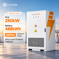Armoire de stockage d'énergie BESS refroidie par liquide 250 kW 488 kWh avec batterie LiFePO4 587 Ah pour micro-réseau solaire industriel et commercial