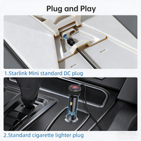 Câble d'alimentation pour voiture Starlink Mini 2M/6.5FT, charge rapide 5A, double chargeur, prise DC 12V-24V, voltmètre, gaine en PVC, conducteur en cuivre pur