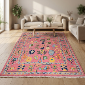 Nouveau tapis en laine personnalisable style Oushak, tapis turc noué à la main pour la maison, le bureau, les hôtels, le salon, la chambre d'enfant, le couloir - Product Image 1