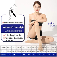 Chaussettes de compression professionnelles 20-30 mmHg Classe 2, hautes jusqu'au genou, élastiques, pour le sport et la santé, manchons de compression pour les jambes