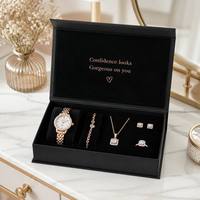 Kotak Hadiah Mewah dengan Penutup Magnetik untuk Perhiasan, Jam Tangan, Kalung, dan Gelang