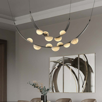 Lustre suspendu en albâtre LED, design minimaliste moderne, pour salle à manger, salon, décoration de la maison, OEM