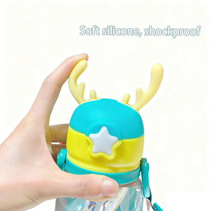 แก้วน้ำเด็ก 600 มล. ลายกวางน่ารัก แก้วการ์ตูนสำหรับเด็กพร้อมหลอดดูด ป้องกันการรั่วซึม ขวดน้ำสำหรับเด็กสำหรับกิจกรรมกลางแจ้ง - Product Image 6