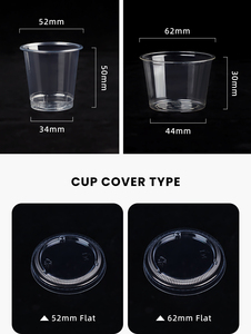 Gobelet en plastique miniature personnalisé avec logo, 1 oz, 2 oz, 3 oz, 5 oz, 6 oz, gobelet à sauce transparent en <span class=keywords><strong>PET</strong></span>, gobelets en plastique jetables recyclables ronds avec couvercles - Product Image 1