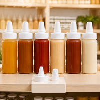 Bouchon distributeur en plastique blanc avec buse, fermeture à pression pour l'emballage de miel, sauce, moutarde, ketchup, sirop