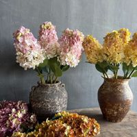 Hydrangea bertangkai pendek |   Gaya Lukisan Minyak Vintage Hydrangea |   Bunga Buatan untuk Dekorasi Rumah