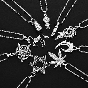 Personnalisé Hip Hop Titane Acier Hommes Tendance <span class=keywords><strong>Marque</strong></span> Simple Pendentif Long Chandail Chaîne Accessoires Femmes - Product Image 2