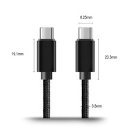 Cable USB Tipo C de Carga Rápida de 65W con Cable de Cobre de Calidad, Seguro a Baja Temperatura, Macho a Macho, Tejido de Nailon Duradero para Samsung