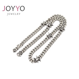 Cadena Cubana Plateada de Alta Calidad al por Mayor, Collar de Acero Inoxidable 316L con Personalidad para Hombre - Product Image 3