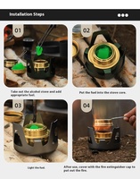 Mini brûleur à alcool manuel portable en aluminium pour aventures en plein air, réchaud léger à combustible solide pour camping, pêche, pique-niques