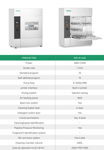 Rondelle industrielle WD-W-320H de verrerie de laboratoire de grande capacité 380V 10kW 680L panier de 3 couches - Product Image 3
