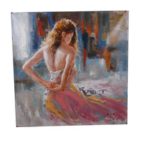 B & C ART Fille Dos Toile Acrylique Peintures Robe Figure Personnalisation Personnalisée pour la Décoration de la Chambre