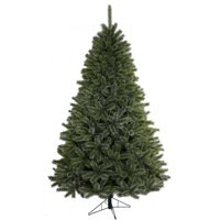 Sapin de Noël artificiel en sapin de 210 cm avec aiguilles de pin et base de support pour usage intérieur et festif