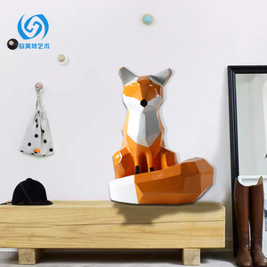 Escultura de Zorro Colorida de Fibra de Vidrio, Geométrica, Minimalista, para Decoración del Hogar, Pieza de Arte para Montar en el Suelo - Product Image 4