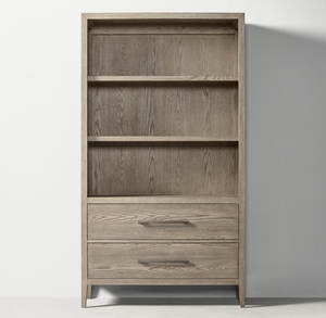 Libreria Grande in Legno Massello di Quercia Stile <span class=keywords><strong>Country</strong></span> Americano RH, Combinazione Vintage con Mobile Contenitore Semplice Francese, Personalizzabile - Product Image 6