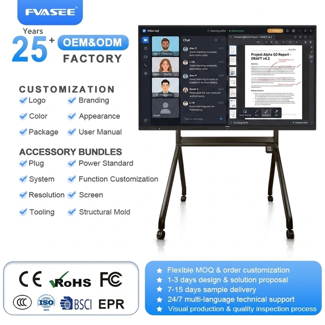 4K UHD Interactive Whiteboard 65 75 86 Inch Infrared Multi Touch Android + Win10 Multifunctional Hi-Fi Stereo Surround Speakers